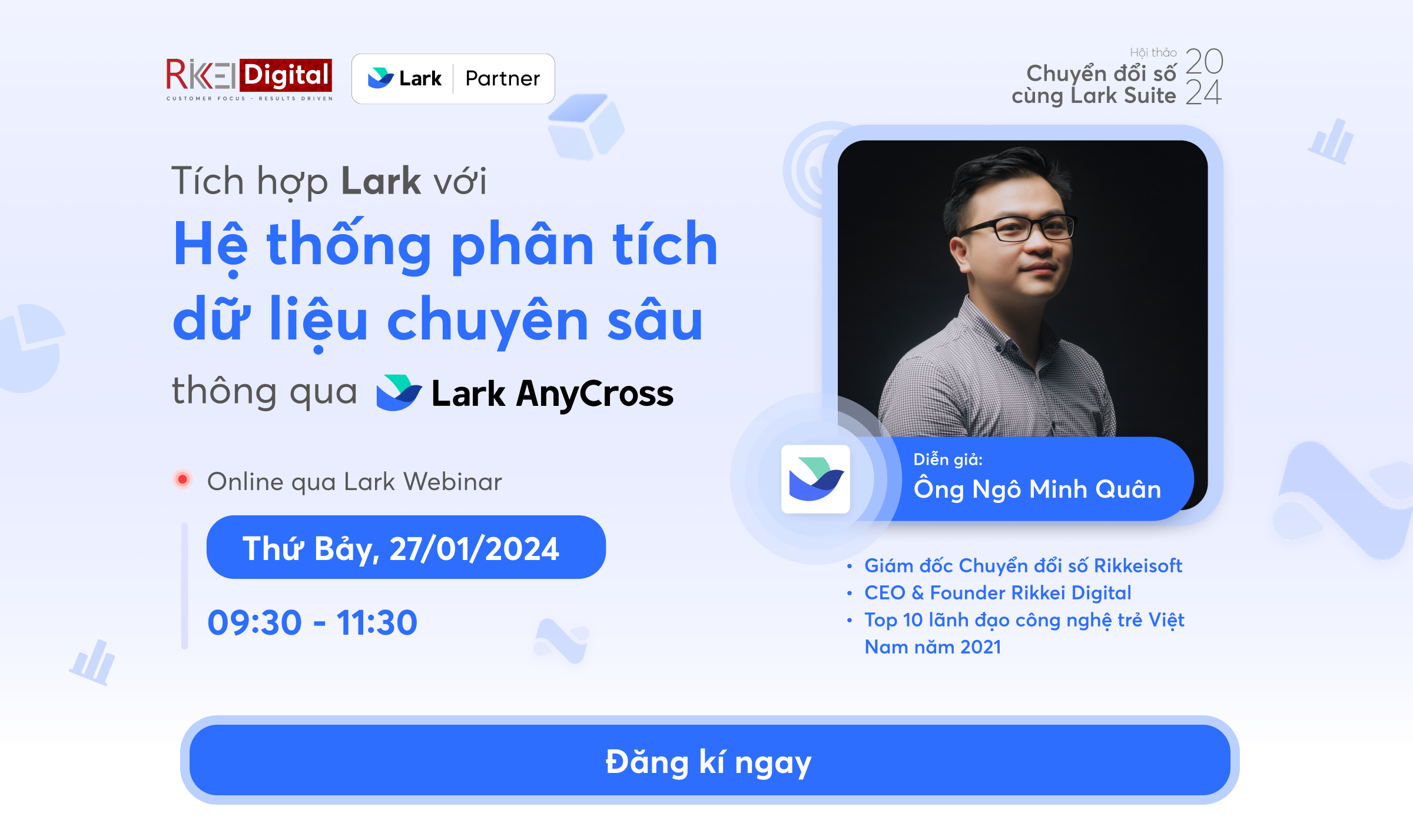 Webinar "Tích hợp dữ liệu cùng Lark AnyCross: Giải pháp tích hợp Lark với các hệ thống khác trong quản lý dữ liệu"